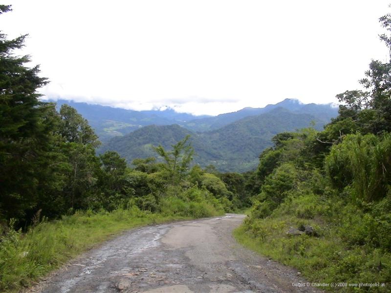 Jaramillo hills above Boquette, view of Volcan Baru