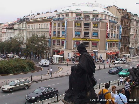Statue outside National Museum and top end of Wenceslas Square