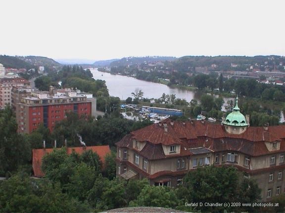 View south of Vltava River from Vysehrad viewpoint