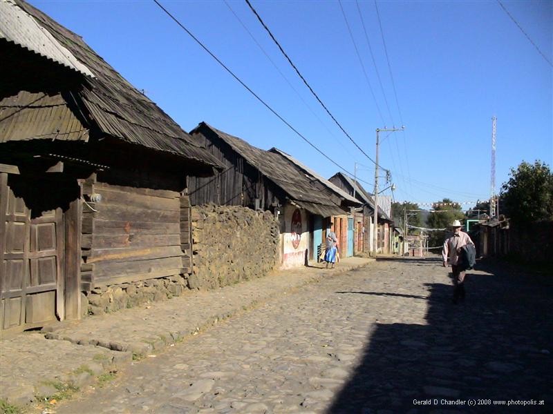 Village street in ?? Indian Village at approach to Paracutin