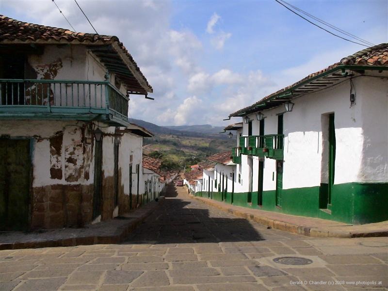 Street leaving town square to south