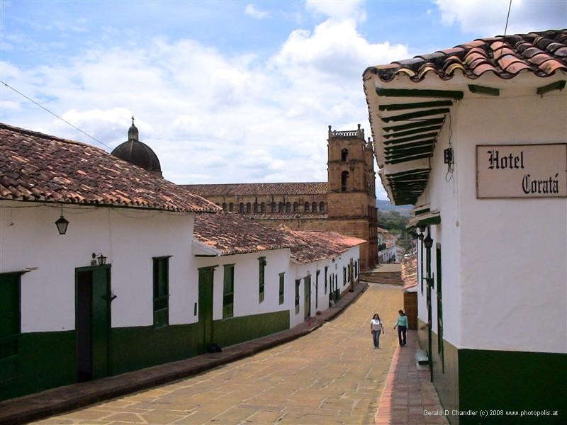 Church dome over white-washed houses