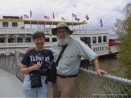 Jan and Gerry with Mississippi riverboat