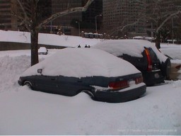 Ford Escort buried in snow