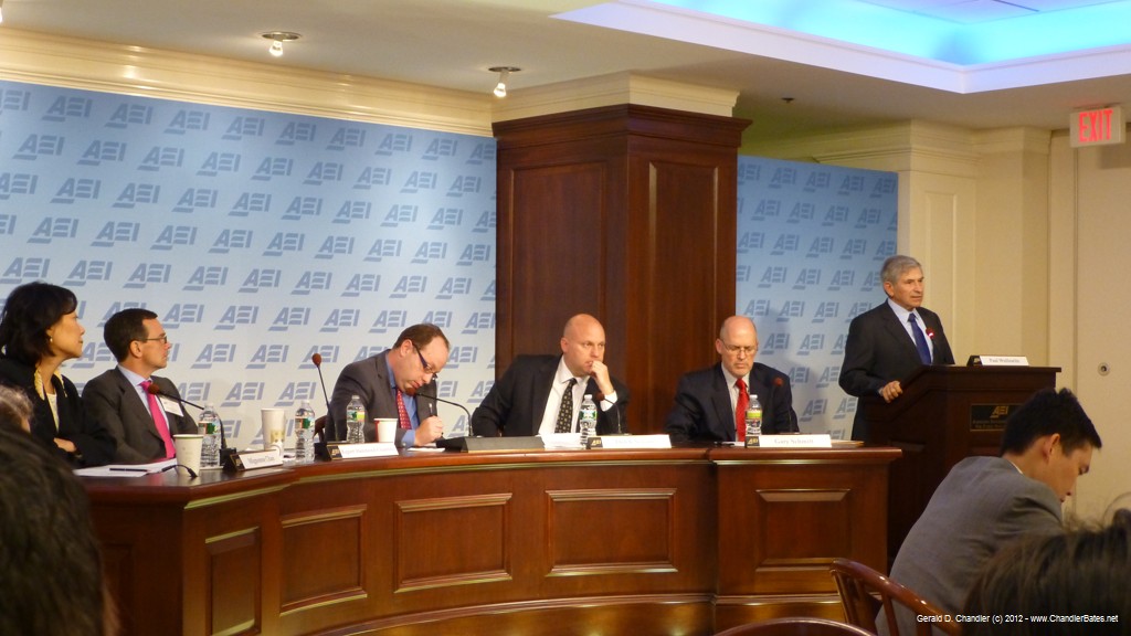 AEI Forum on Taiwan's economy; Paul Wolfowitz standing